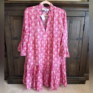 KAHORA Palm Beach Kendall Pink Seashell Tiered Mini Dress NWT Small - $345